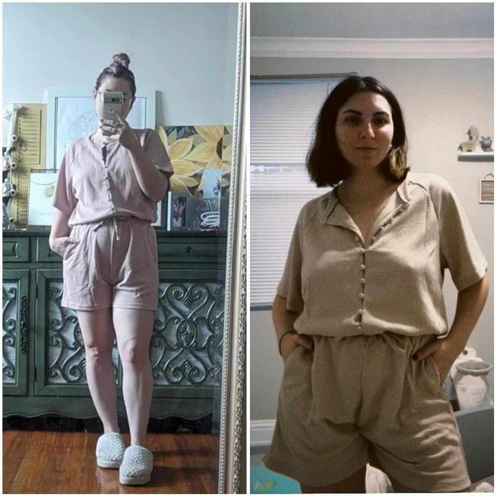 NEW Fixmatti Green Waffle Knit Crew Button Short Sleeve Romper Jumpsuit Beach S - Picture 10 of 15